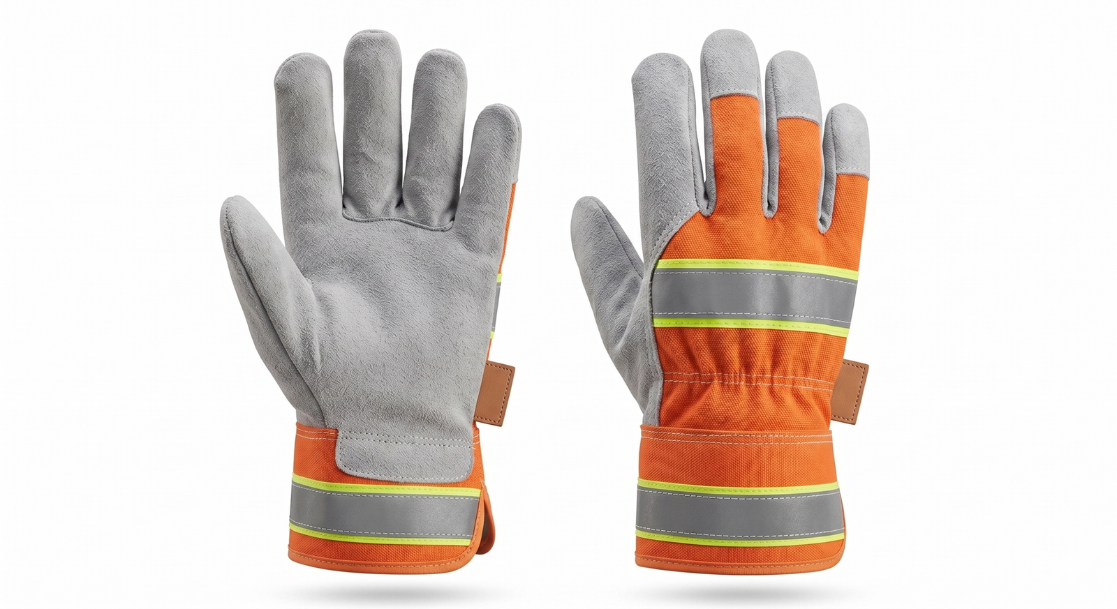 Rigger 5. Durel Hi-Vis Reflective Rigger Gloves (Orange/Grey) - Image 1